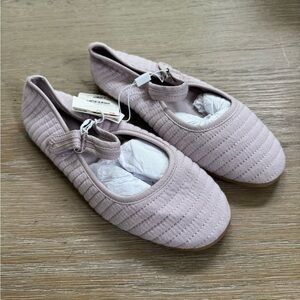 NWT Zara girls purple quilted ballet flats Maryjane style shoes size 4 kids